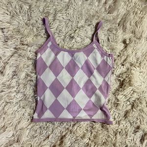 VTG 90s punk checkered pink top